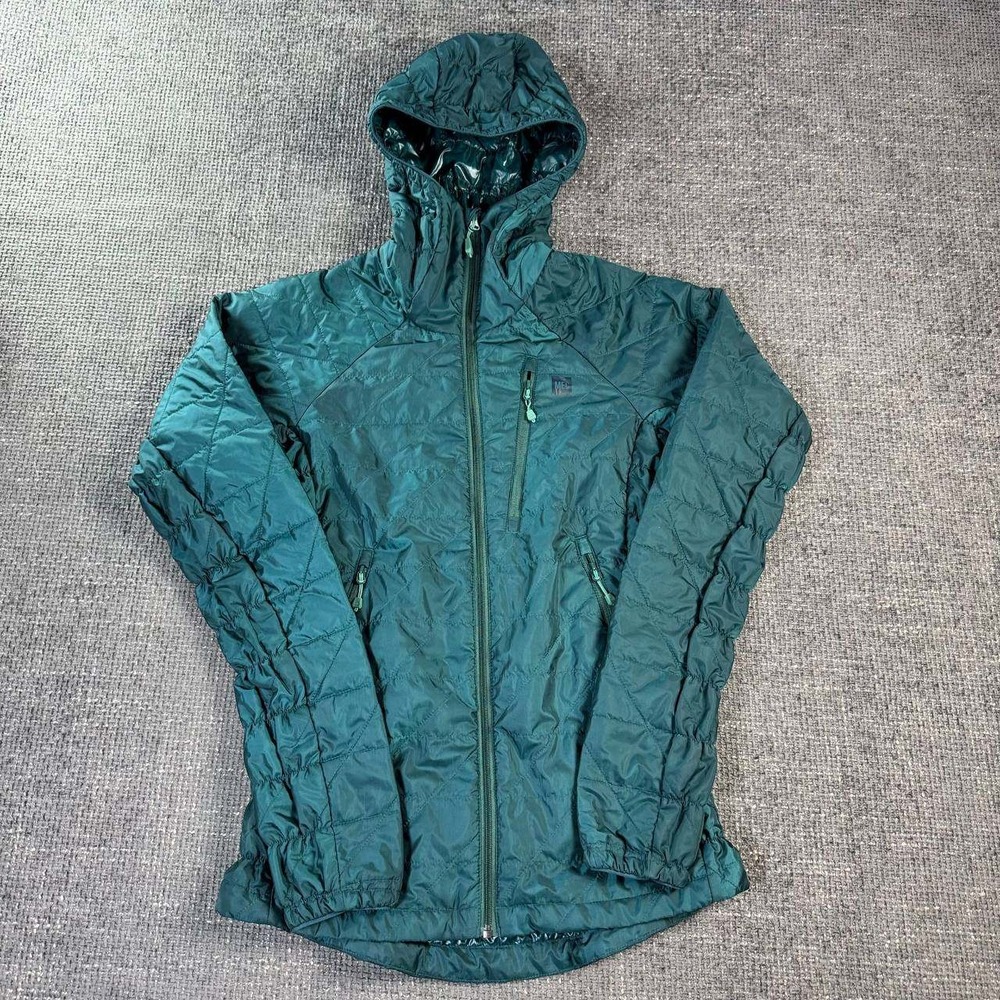 MEC Uplift Hoodie Puffer Jacket Womens XXS Teal Green Quilted Hooded Gorpcore